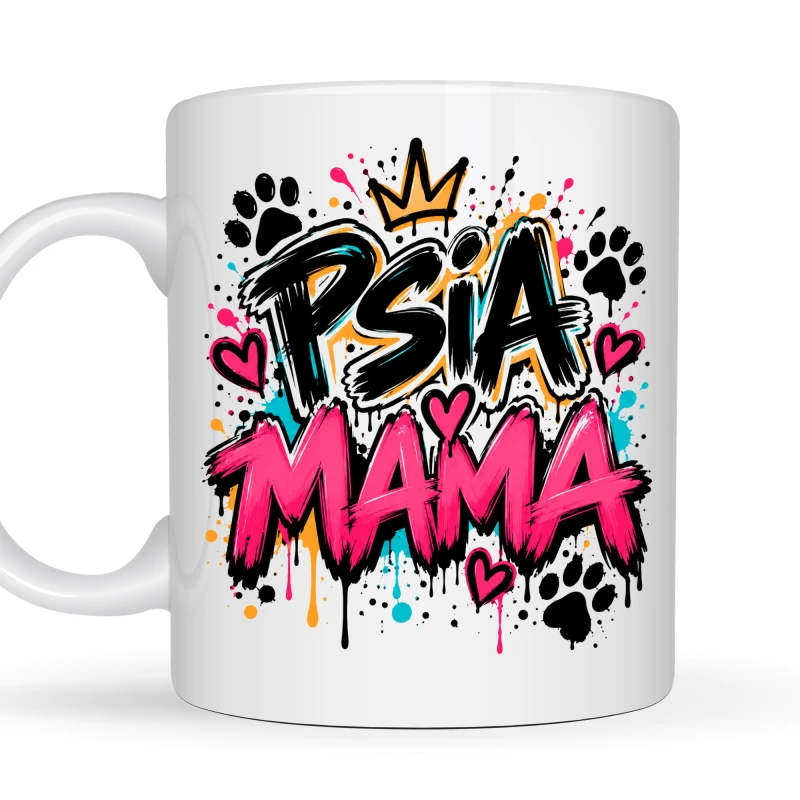 Kubek 330 ml „Psia Mama” – kolorowy prezent dla miłośniczki psów