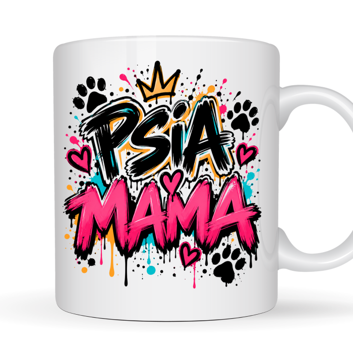 Kubek 330 ml „Psia Mama” – kolorowy prezent dla miłośniczki psów