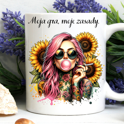 Kubek 330 ml „Moja gra, moje zasady” – prezent dla niezależnej kobiety