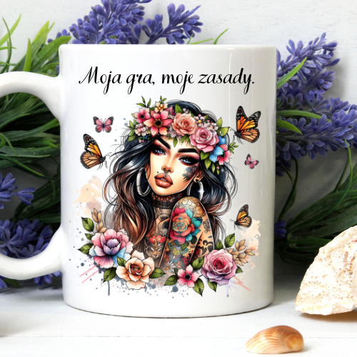 Kubek 330 ml z napisem „Moja gra, moje zasady”
