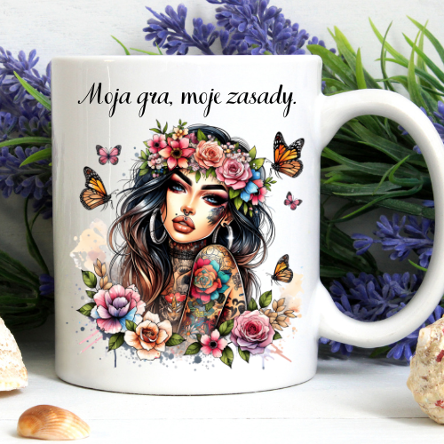 Kubek 330 ml z napisem „Moja gra, moje zasady”