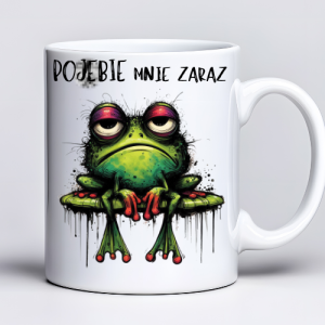 Kubek z nadrukiem 330 ml z żabą i napisem „Poj***e mnie zaraz”