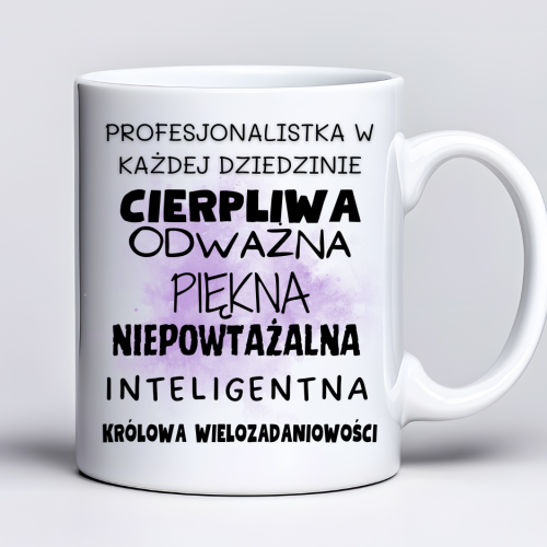 Kubek 330 ml z tekstem „Ten kubek należy do kobiety idealnej”