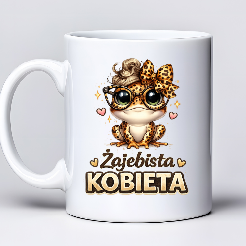 Kubek 330 ml z tekstem Kubek wyjątkowej Babeczki i grafiką muffinki – słodki prezent dla kobiety