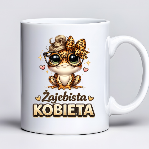 Kubek 330 ml z tekstem Kubek wyjątkowej Babeczki i grafiką muffinki – słodki prezent dla kobiety